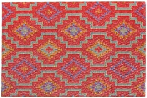 Fab Habitat Striped Non Slip Doormat - Durable, Thin - Recycled Plastic - Entryway, Front Door, Porch, Patio - Lhasa - Orange & Violet (24" x 36" Non-Slip) - Image 3
