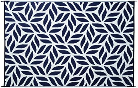 Stylish Camping 256091 6-feet by 9-feet Reversible Mat, Plastic Straw Rug, Large Floor Mat for Outdoors, RV, Patio, Backyard, Picnic, Beach, Camping - Leaf Mat (Black/Beige) - Image 5