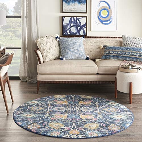Nourison Home Passion Navy 4' x Round Area Rug - Easy Clean, Non Shedding, Bed Room, Living Room, Dining Room, Kitchen (4' x Round) - Image 4