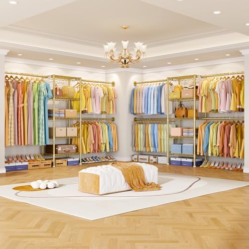 Ulif M2 Wall Mounted Closet System, Gold Clothes Rack Mount onto the Wall - Image 5
