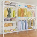 Timate F3 Garment Rack Heavy Duty Clothes Rack for Hanging Clothes, Expandable Industrial Pipe Wall Mounted Clothing Rack, Adjustable Storage Closet Wardrobe Closets System, White by SturdyWallMountedClothesRack