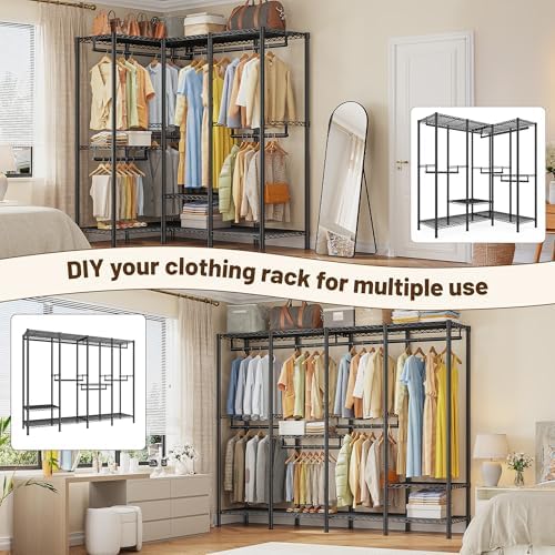 Raybee Clothes Rack, Heavy Duty Freestanding Closet Storage System 1100LBS - Image 3
