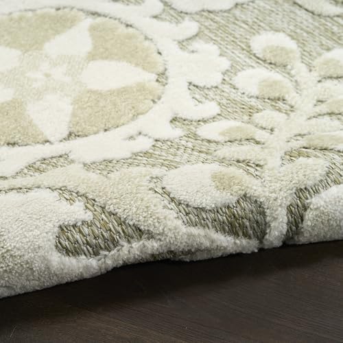 Nourison Home Aloha Ivory Sage 7'10" x 10'6" Area Rug - Easy Clean, Non Shedding, Bed Room, Living Room, Dining Room, Kitchen (8' x 11') - Image 7