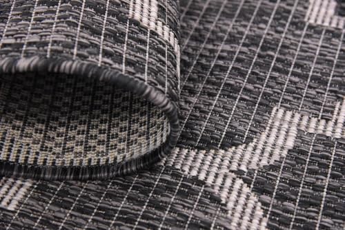 Unique Loom Outdoor Trellis Collection Area Rug (9' x 12' Rectangle, Black/Ivory) - Image 6