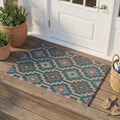 Fab Habitat Striped Non Slip Doormat - Durable, Thin - Recycled Plastic - Entryway, Front Door, Porch, Patio - Lhasa - Green (24" x 36" Non-Slip) by FabHabitat