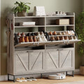 Xixini Shoe Storage Cabinet with 4 Flip Drawers, Entryway Shoe Rack, Grey by Xixini