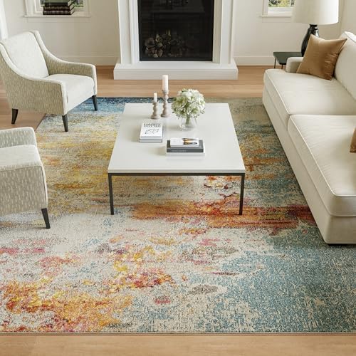 Nourison Home Celestial Sealife 7'10" x 10'6" Area Rug - Easy Clean, Non Shedding, Bed Room, Living Room, Dining Room, Kitchen (8' x 11') - Image 3