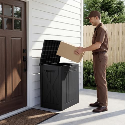 Greesum 52 Gallon Extra Large Deck Box with Lock, Dark Black - Image 7
