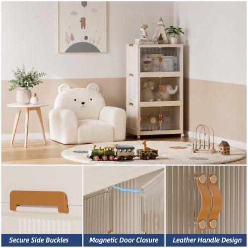 SAILUN Stackable Storage Bins with Lid, 104QT 3Pack Beige - Image 3