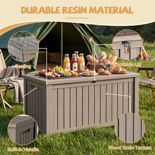 Outdoor Storage Box Waterproof, 240 Gal Gen 2 Resin Deck Box With Wheels - Image 3