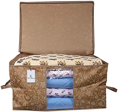 Kuber Industries Underbed Storage Bag, Storage Organiser, Blanket Cover Set of 12 - Beige, Extra Large Size, CTKUBM16 - Image 5