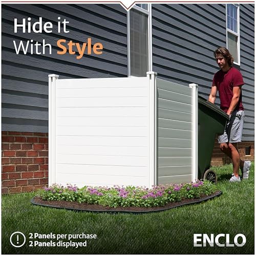Enclo Premium White Vinyl Privacy Screen, DIY No Dig Kit - Image 2