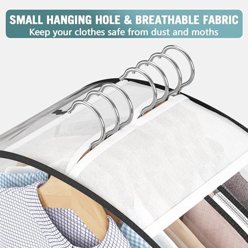Liuoud 4 Pack 40”Garment Bags + 4 Pack 50” Garment Bags For Hanging Clothes All Clear For Opening Clothes Closet, Plastic Clothes Storge Bags, Clothes Cover - Image 6