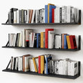Forbena Floating Shelves 36 Inches Long 8 in Deep Set of 3, Large Wall Shelf for Bedroom Books, Heavy Duty Wide Wall Shelving for Living Room Office Kitchen Closet Organizers and Storage (Black) by Forbena