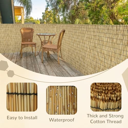 Natural 2 Pack 4FT X16.4FT Reed Fencing Roll Bamboo Privacy Screen - Image 4