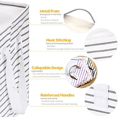 Hinwo 102L XXL Canvas Storage Bin with Lid and Handles, 2-Pack - Image 6