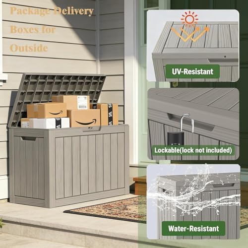 Outdoor Deck Storage Box, 50 Gallon Deck Box,Lockable Patio Storage Bench - Image 4