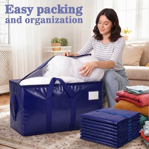 Songrey Extra Large Heavy Duty Moving Bags, 12 Pack, Dark Blue - Image 5
