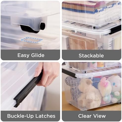 Citylife 82 Quart Large Clear Plastic Storage Bins with Lids 6-Pack - Image 4