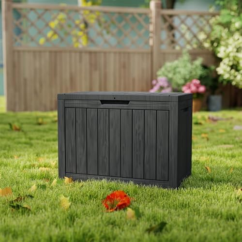 45 Gallon Deck Boxes Outdoor Waterproof, Outdoor Storage Box with Lockable Lid & UV-Resistant for Patio Furniture, Outdoor Cushions, Garden Tools and Pool Supplies, Black - Image 5