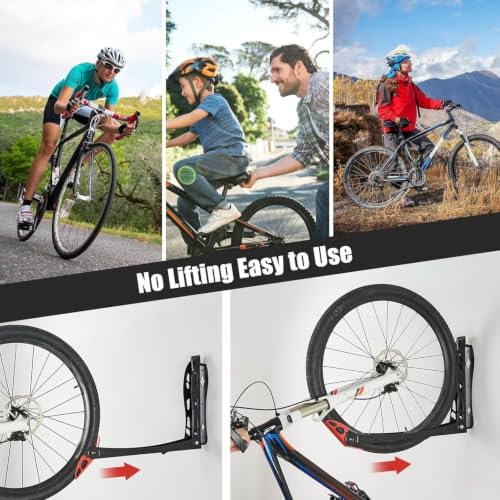 Ultrawall BIKEPAL Swivel Bike Racks, No Lift Wall Mounted Bike Rack Storage - Image 6