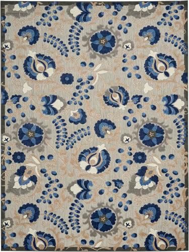 Nourison Home Aloha Natural Blue 7'10" x 10'6" Area Rug - Easy Clean, Non Shedding, Bed Room, Living Room, Dining Room, Kitchen (8' x 11') - Image 5