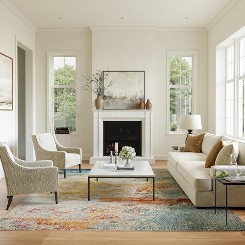 Nourison Home Celestial Sealife 7'10" x 10'6" Area Rug - Easy Clean, Non Shedding, Bed Room, Living Room, Dining Room, Kitchen (8' x 11') by NourisonHome