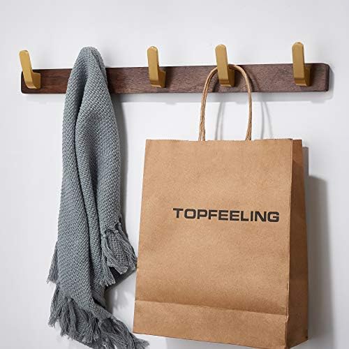 Wall Mounted Coat Rack, Metal Wood with 5 Hooks - Image 5