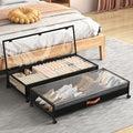 Under Bed Storage Containers with Wheels Large Underbed Shoes Blankets Clothes Toy Storage Drawers for College Dorms Bedrooms Nursery Rooms Organization (Black 2 Pack, 7.5in height(36"x16.6"x7.48")) by Unknown