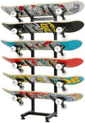 BiJun Skateboard Racks Floor Stand, 6-Layer Skateboard Wall Mount,Snowboard Storage Rack, Skateboard Organizer Floor Stand for Deck, Longboard, Snowboard, Standard Skateboards, Mini Cruiser Skateboard by BiJun