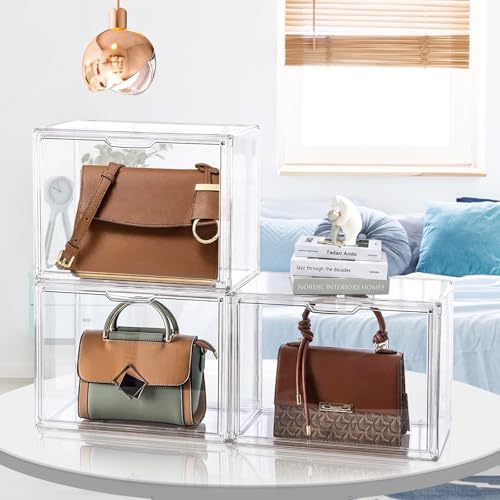 DILIBRA Set of 4 Plastic Purse Storage Organizer for Closet - Image 4