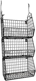 3 Tier Hanging Foldable Wire Baskets Closet Organizer Clothes Shelves Countertop Caddy Bin Wall Mount Shelf Storage Basket for Clothing Handbags Snacks Drinks Fruits by QNLALZM