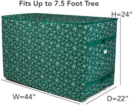 Covermates Christmas Tree Structured Rolling Storage Bag, Green Snowflake - Image 3