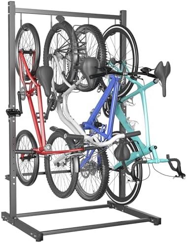 TORACK Freestanding Hanging Bike Stand, 4 Bikes Vertical Bike Storage Stand by TORACK