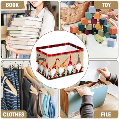 Christmas Foldable Baskets Storage Bins with Handles, Christmas Dwarf Decorative Cloth Organizer Storage Boxes 2 2piece - Image 7