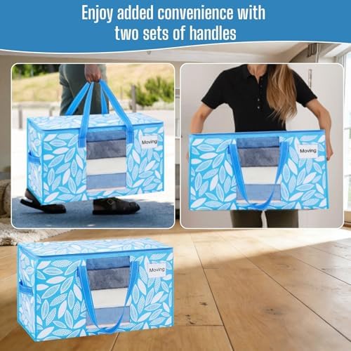 VENO Moving Bags, Wide Open Top, Clear Window, Spring Breeze, 8 Pack - Image 5