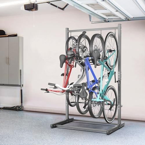 TORACK Freestanding Hanging Bike Stand, 4 Bikes Vertical Bike Storage Stand - Image 7