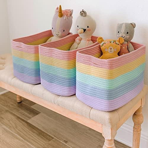 OrganiHaus Large Laundry Basket + Set of 3 Shelf Baskets - RAINBOW - Image 7