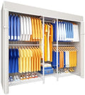 Ulif E12C Pro Heavy Duty Closet Organizer System，Freestanding Clothing Racks for Hanging Clothes，Adjustable Garment Rack 71"W x 16"D x 76.5"H Hold 960lbs，White Clothing Rack with White Dustproof Cover by Ulif