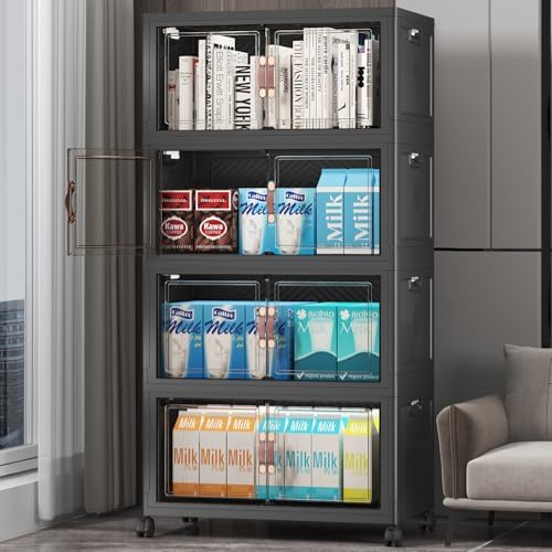 UAMFURI Stackable Storage Bins, 220QT Collapsible Drawers with 1 Lid by UAMFURIDirect