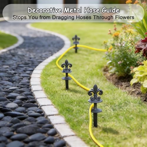 3 Pcs Decorative Hose Guide Stakes with Fleur de Lis Design - Image 4