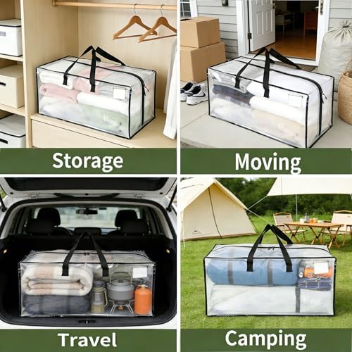 8 Pack Heavy Duty Moving Bags Extra Large Packing Bags, Clear - Image 6