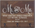 Rooms Organized Personalized Mr and Mrs Wall Mounted Coat Hat Necklace Key and Dog Leash Rack Holder with 3 Hooks 15" w x 12" h 4.25" deep (Mr and Mrs) by Unknown