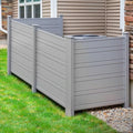 YITAHOME 44" W X 44" H Air Conditioner Fence Privacy Screen with Metal Stakes, Outdoor Trash Can Enclosure, Vinyl Pool Equipment Enclosure (4 Panels, Light Gray) by YITAHOME