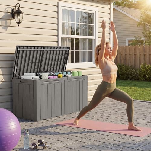 Devoko 100 Gallon Outdoor Storage Box, Waterproof Deck Box Lockable - Image 2