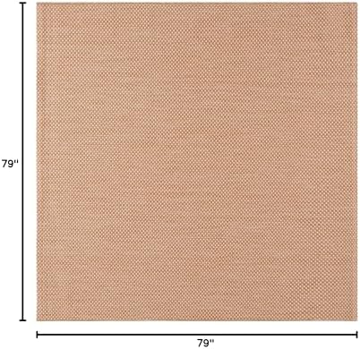SAFAVIEH Washable Rug Outdoor Courtyard Collection - 6'7" Square, Natural & Cream, Non-Shedding & Easy Cleaning, Ideal for Patio, Backyard, Mudroom (CY8521-03012) - Image 2
