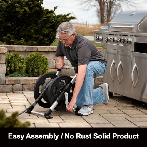 Liberty Garden 306 Explorer Floor or Wall Mount Hose Reel, Aluminum, Holds 150-feet of 5/8-Inch hose, Silver/Black - Image 5