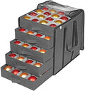 ProPik Christmas Ornament Storage Boxes with Dividers - 5 Separate Trays - Ornament Holder - Keeps 100 Holiday Ornaments - Durable Carrying Bag Handles Organizer Storage Box (Gray) by ProPik