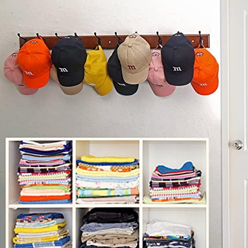 Dseap Coat Rack Wall Mounted: 10-Hooks, 16" Hole to Hole, 38-1/4" Long, Wood Coat Hooks Wall Mounted, Hook Rack, Hook Rail, Hooks for Hanging Coats, Brown & Black - Image 4