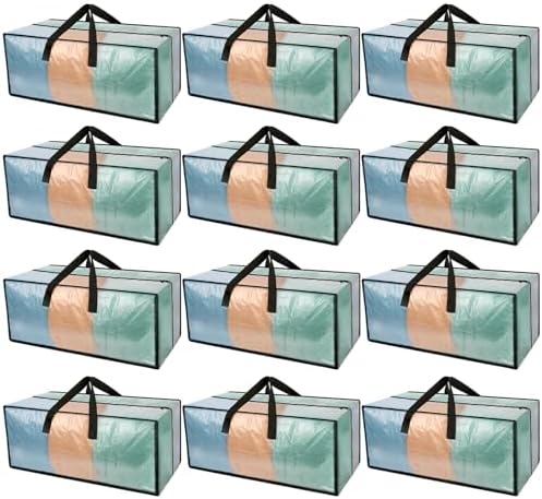 Heavy Duty Clear Moving Bags with Strong Zipper & Comfortable Handles by HAPPY+CHEERS